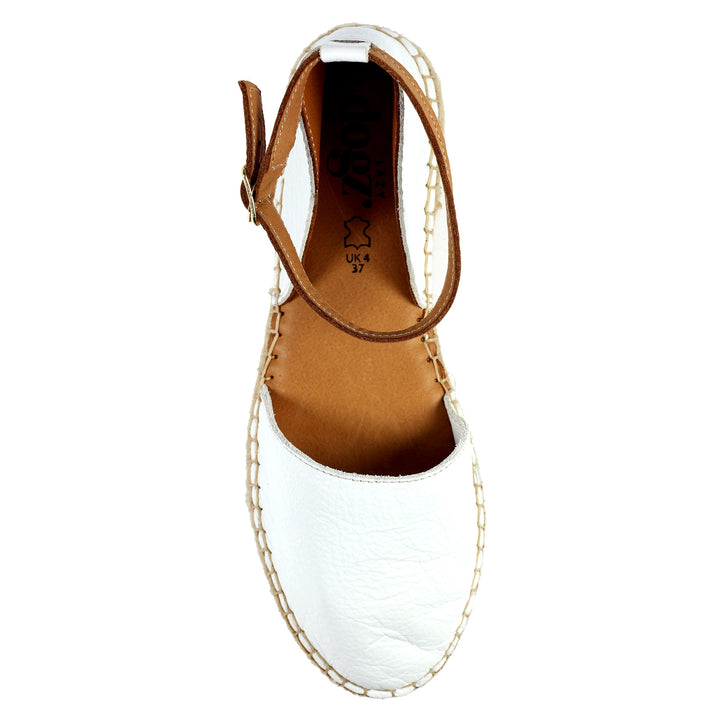 WHITE LEATHER RHODES SANDAL