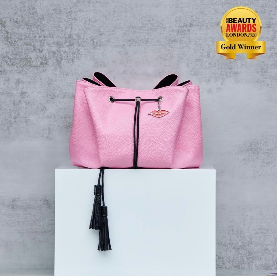 BUBBLEGUM PINK LAY FLAT MAKEUP BAG