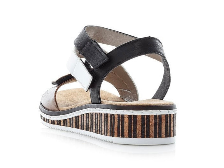 BLACK & TAN MULTI STRAP SANDAL