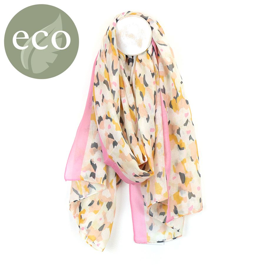 RECYCLED PINK ABSTRACT ANIMAL SCARF