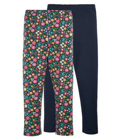 LIBBY INDIGO/FLORAL LEGGINGS TWO PACK