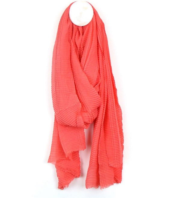 CORAL LIGHT WEIGHT CRINKLE SCARF
