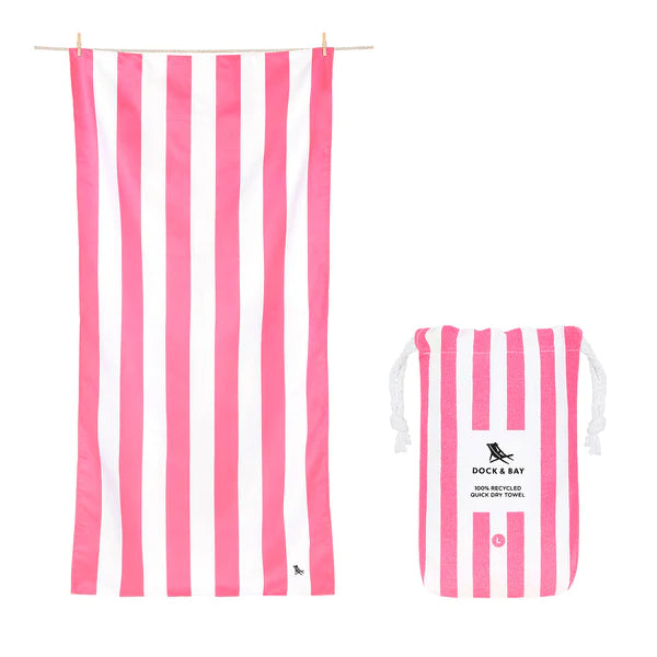 PHI PHI PINK CABANA QUICK DRY BEACH TOWEL
