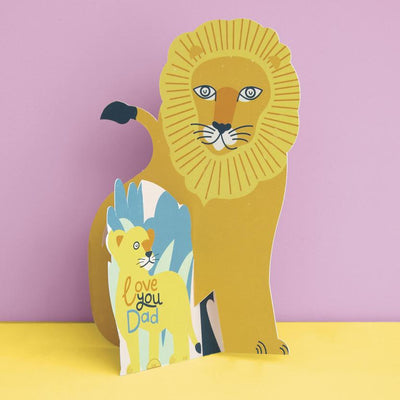 3D FOLD-OUT LOVE YOU DAD LION CARD