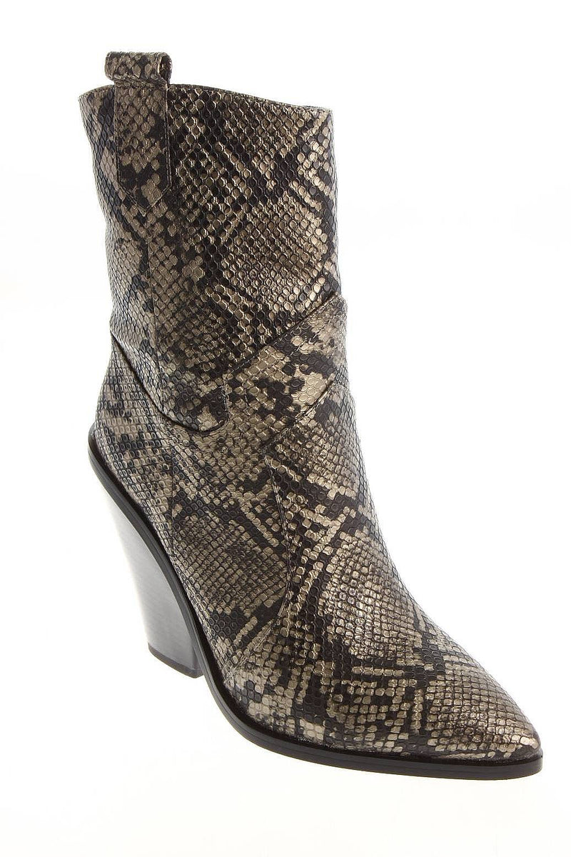 BRONZE REPTILE HEELED BOOT