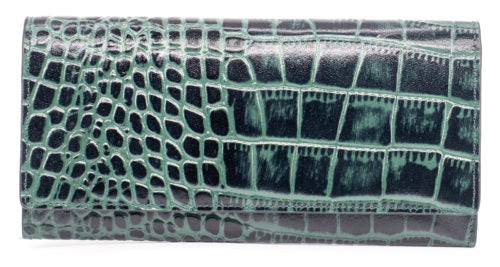 LEATHER PETROL CROC LARGE PURSE