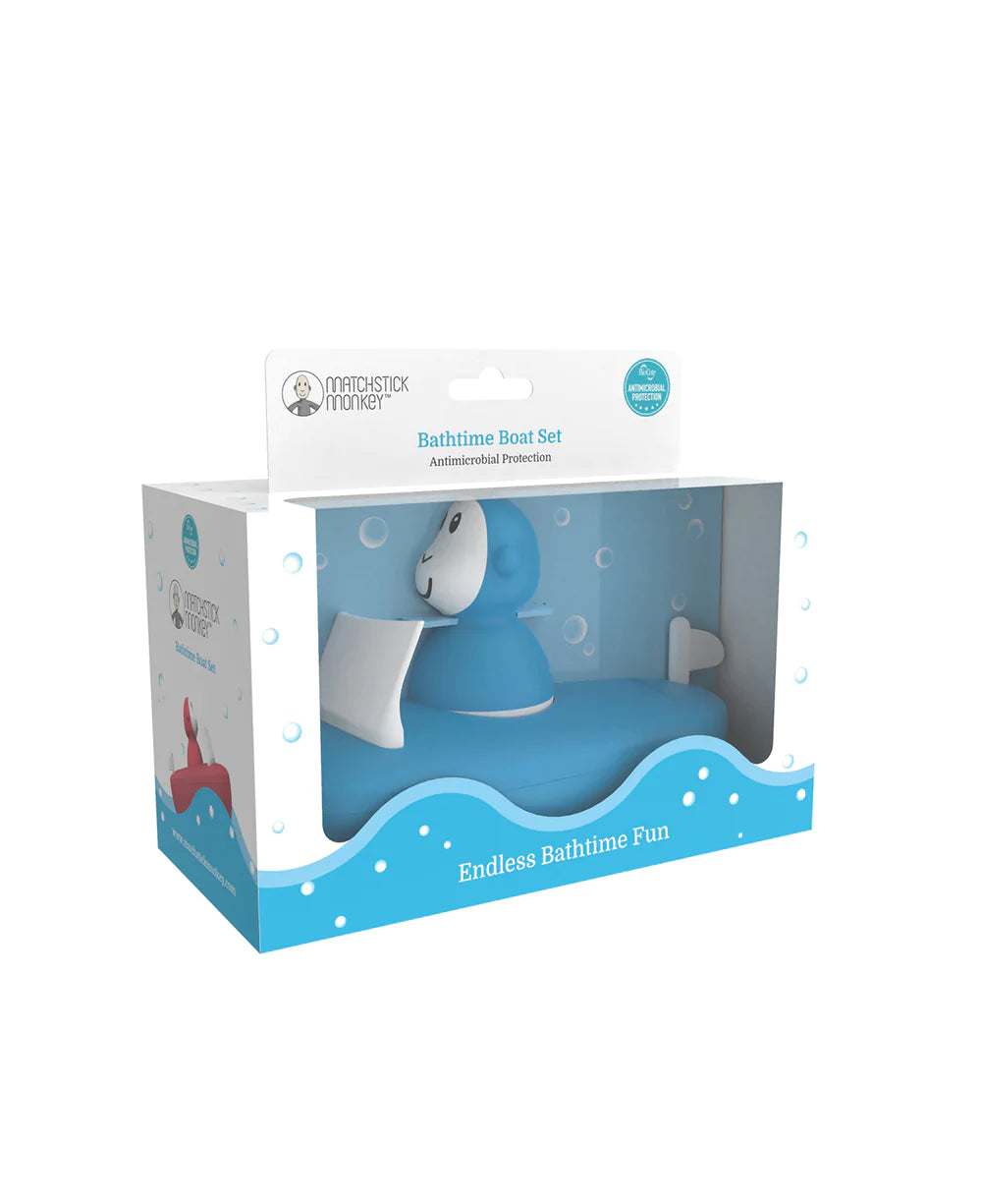 BLUE BATH TIME BOAT SET