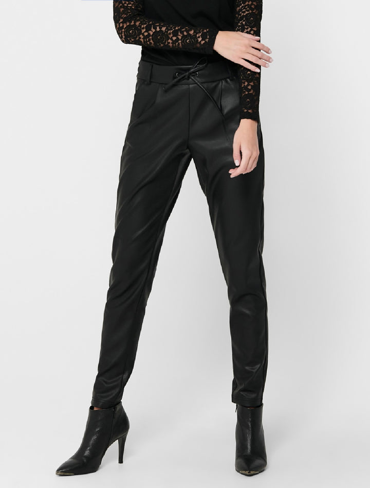 BLACK POPTRASH COATED TROUSERS