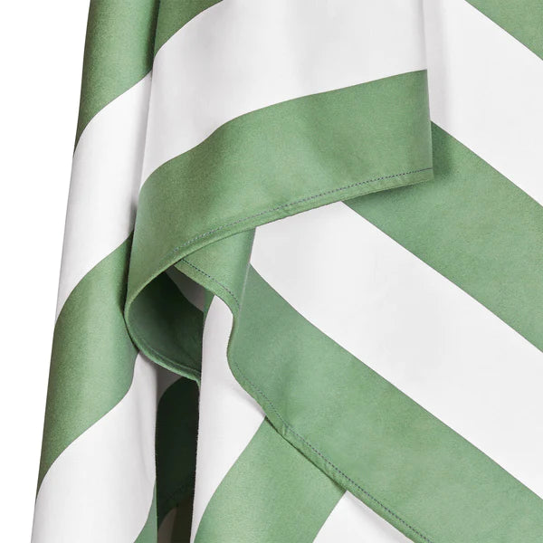 KHAKI GREEN CABANA QUICK DRY BEACH TOWEL