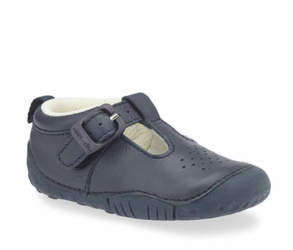 BABY JACK NAVY LEATHER T-BAR BUCKLE PRE-WALKERS SHOES