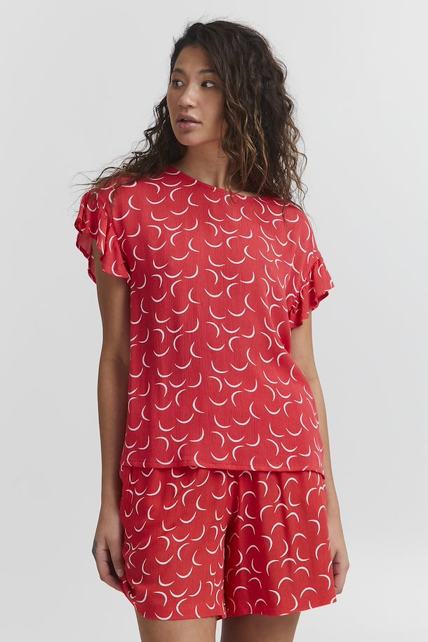 BITTERSWEET RED MARRAKECH PRINT TOP