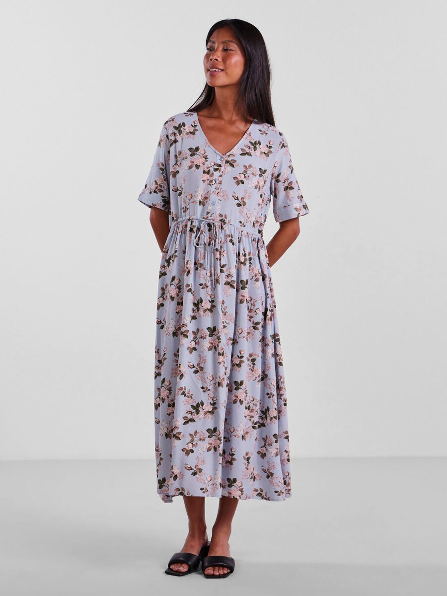 PCNYA KENTUCKY BLUE/BIG FLOWER MIDI DRESS