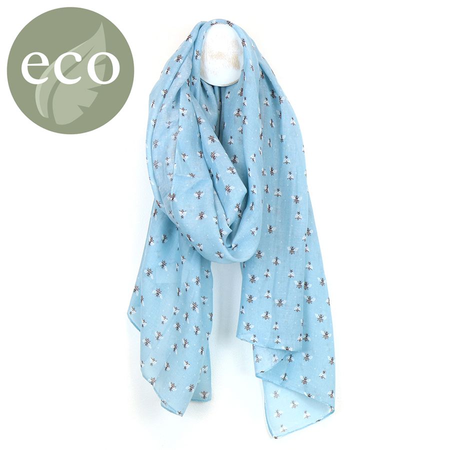 RECYCLED BLUE BEE SCARF