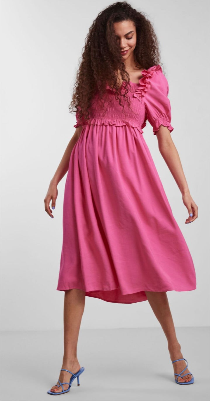 ALINGO SHOCKING PINK MIDI DRESS