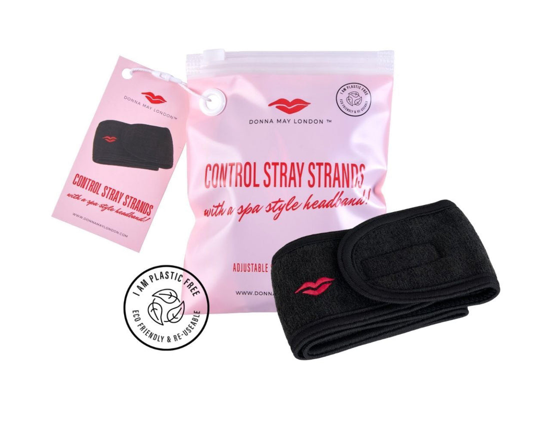 ADJUSTABLE SPA STYLE HEADBAND IN BLACK