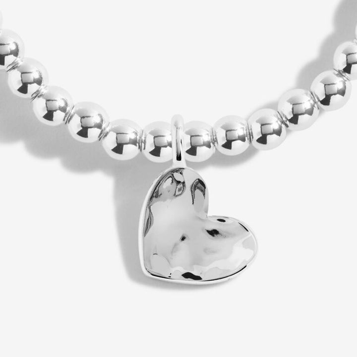 SILVER HAMMERED HEART ANKLET