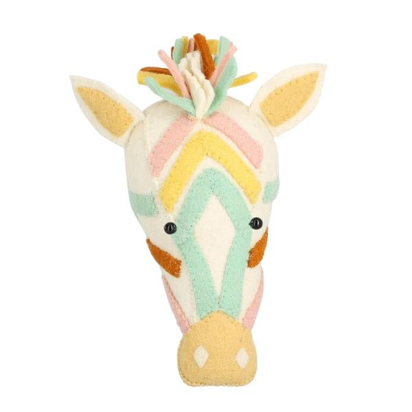 MINI CREAM ZEBRA HEAD