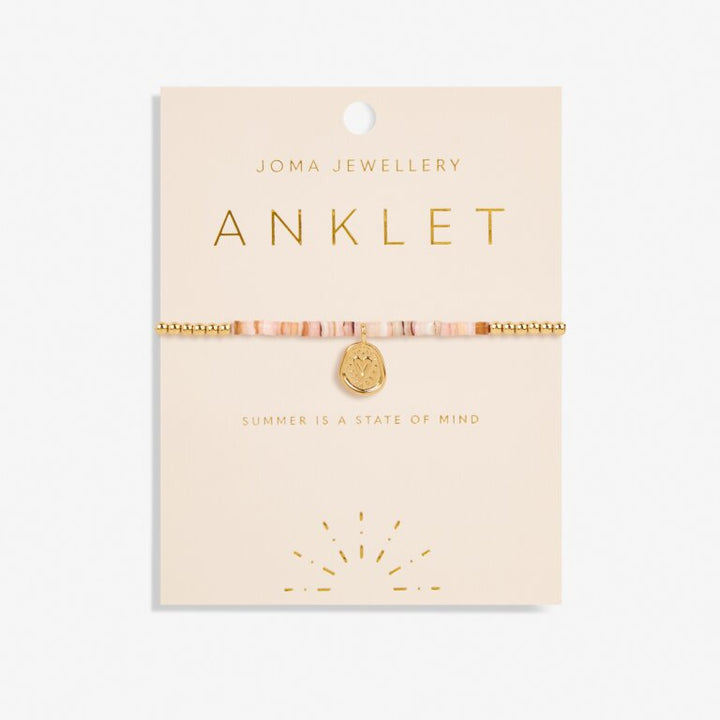 PINK SHELL GOLD HEART ANKLET