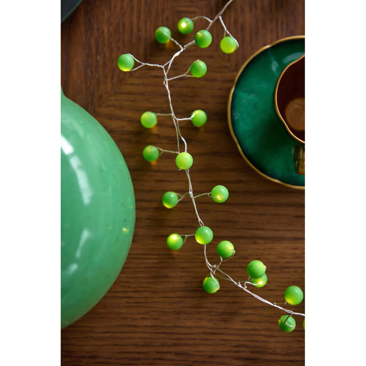 SNOWBERRY GREEN GARLAND LIGHTS