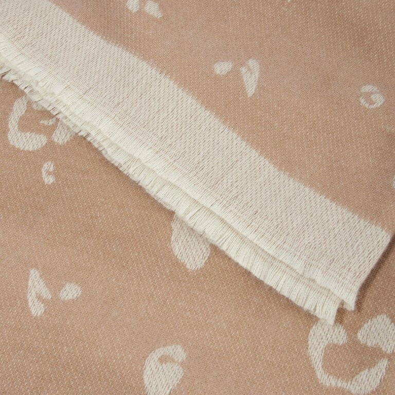 TAUPE DOUBLE-SIDED ANIMAL PRINT BLANKET SCARF
