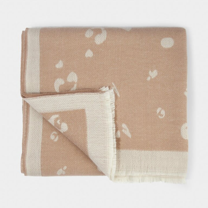 TAUPE DOUBLE-SIDED ANIMAL PRINT BLANKET SCARF
