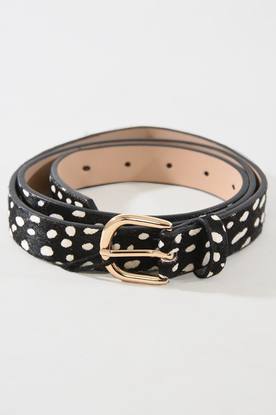 DALMATIAN COWHIDE LEATHER BELT