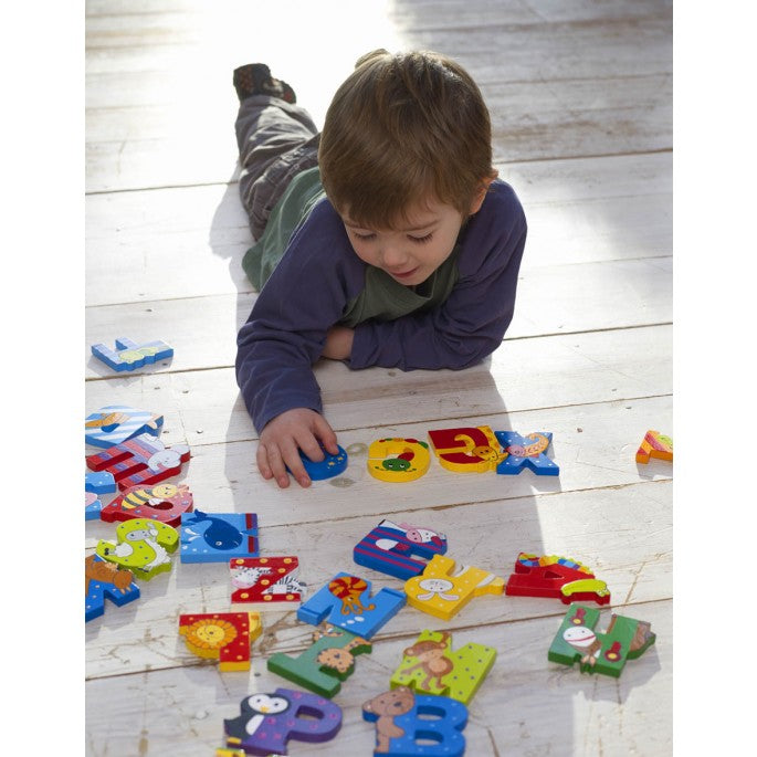 WOODEN PAINTED ALPHABET LETTERS