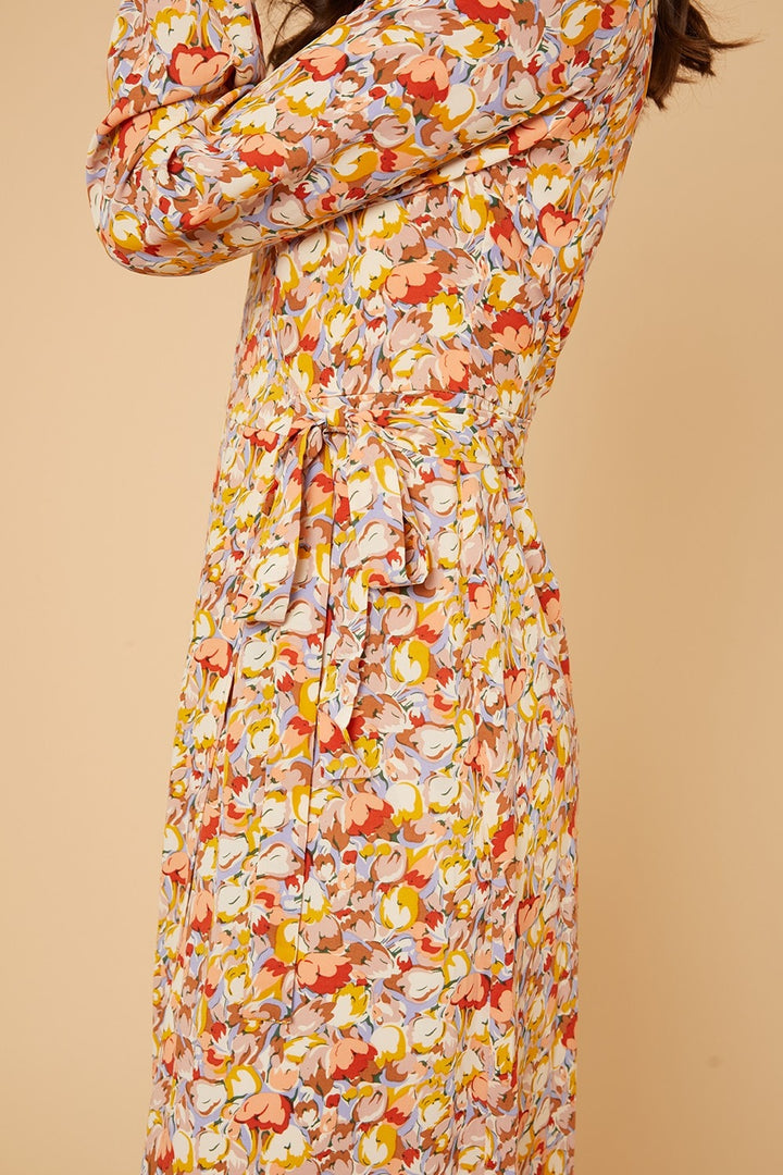 PRINTED WRAP MAXI DRESS