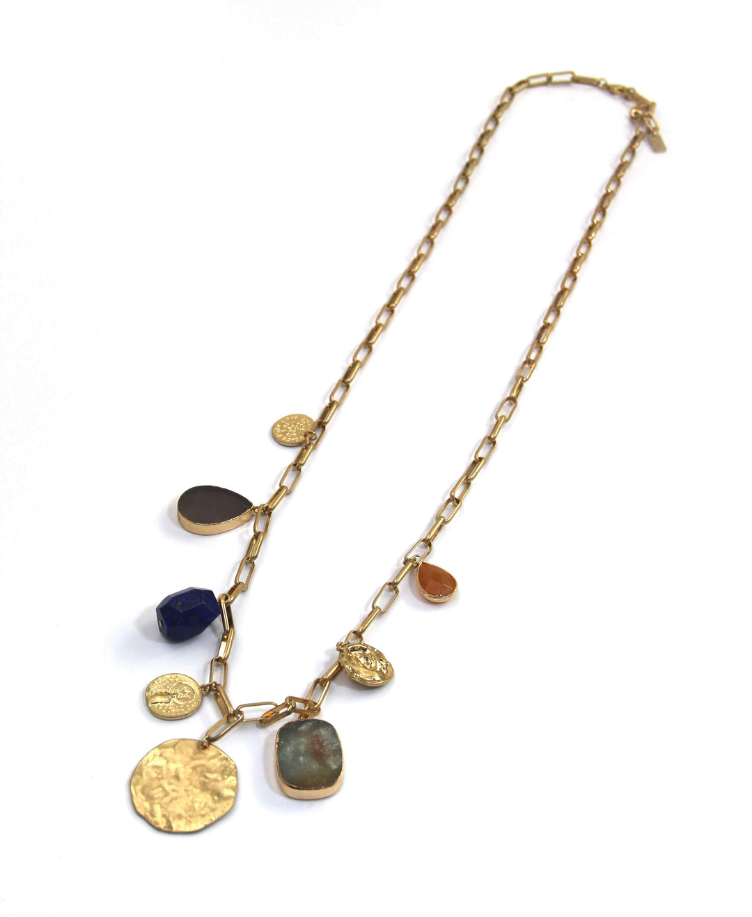 GOLD AND MULTI CHARM LONGLINE NECKLACE