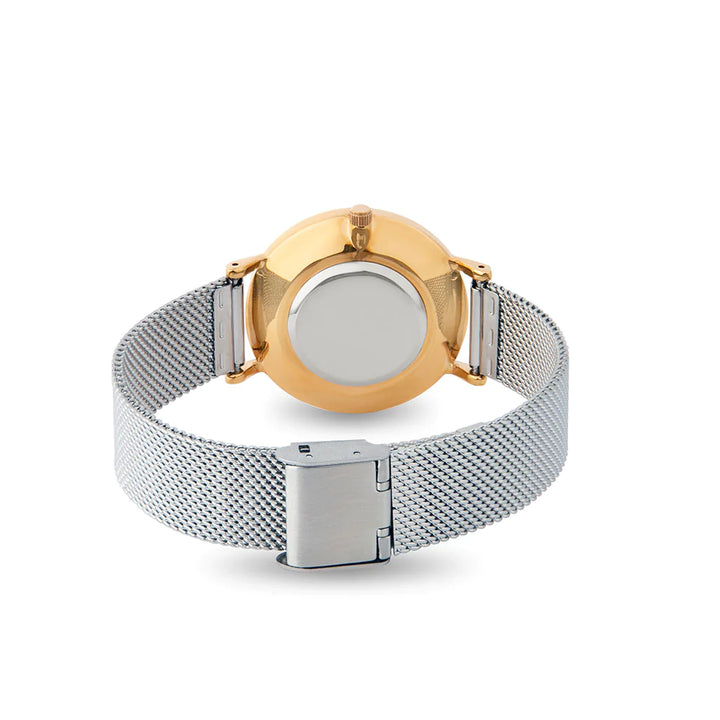 SHOREDITCH CHAMPAGNE OIL/SILVER MESH WATCH