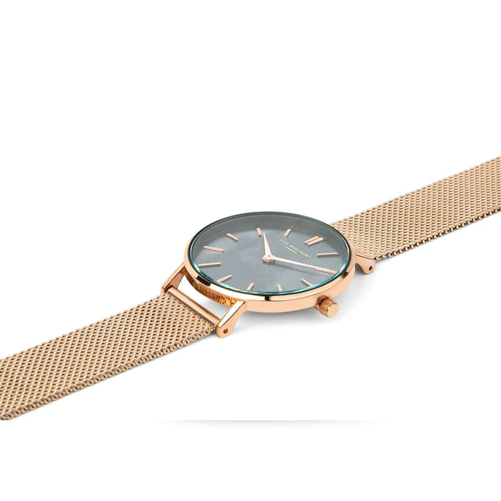 SHOREDITCH GREY OIL/DUSTY PINK MESH WATCH