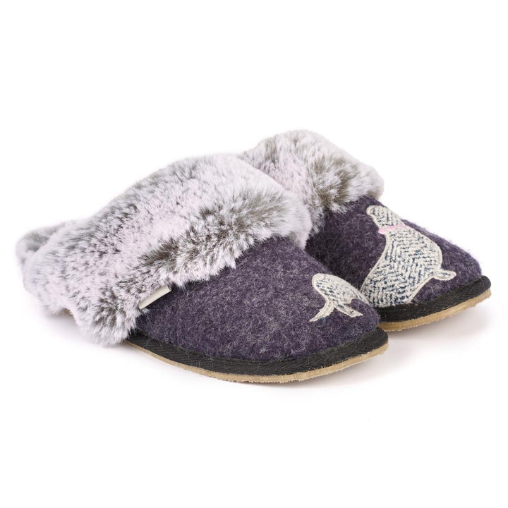 NAVY PIPPIN SAUSAGE DOG MULE SLIPPERS